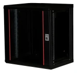 Equip nástenný rozvádzač 12U 600×450 čierna / Nástenný rozvádzač / 19" / Sklenené dvere / Pasívne chladenie (EPM-12-6045-B-CBAA)