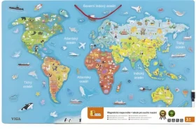 VIGA Puzzle Mapa sveta s tabuľou