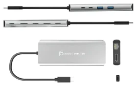 J5Create JCD403 USB4 8K Multi- Port Hub šedá / USB-C hub / HDMI 8K / RJ-45 / USB4 (JCD403-N)