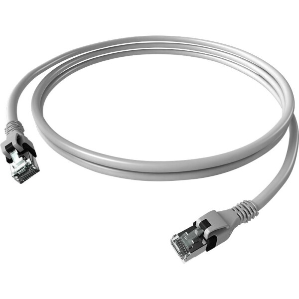 Easylan CPP1OAAAAA0005 RJ45 sieťové káble, prepojovacie káble CAT 6A S/FTP 0.50 m sivá dvojžilový tienený, bez halogénov, samozhášavý 1 ks; CPP1OAAAAA0005