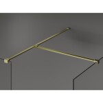 MEXEN/S - Kioto Sprchová zástena Walk-in 90 x 90, čierny vzor, zlatá kartáčovaná 800-090-202-55-70-090