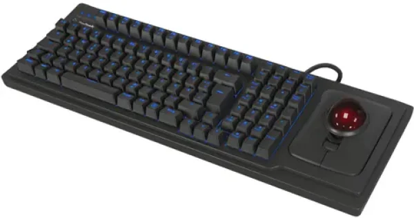 Keysonic KSK-8202ELU-T čierna / Klávesnica / USB kábel / integrovaný trackball / podsvietenie / DE layout (61102)