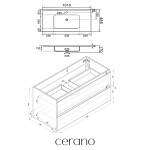 CERANO - Kúpeľňová skrinka Carole - betónovo šedá + keramické umývadlo Novo - biela lesklá - 101x49,5x46,5 CER-8050BD85857