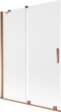 MEXEN/S - Velar dvojkrídlová posuvná vaňová zástena 130 x 150, dekor, ružové zlato 896-130-000-31-60