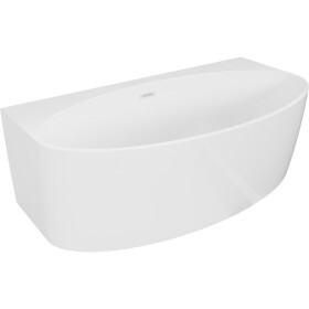 MEXEN/S - Bruna voľne stojaca vaňa nástenná 150 x 82, biela lesk, sifón a prepad biela 52731508200-20