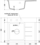 MEXEN/S MEXEN/S - Ben granitový drez 1 s odkvapkávačom ľavý 600 x 500 mm čierna/strieborná metalík, sifón čierna 6522605000-73-B