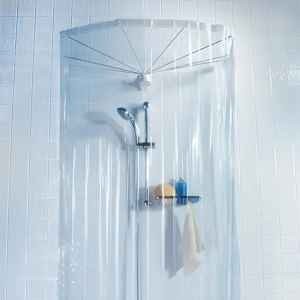 Spirella OMBRELLA sprchový záves pre kruhový držiak biely / PVC / 200 x 170 cm