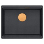 Quadron - Granitový drez Logan 100 Black Metallic Meď HQJ6045U8_PVDC1_U
