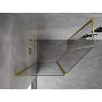 MEXEN/S - Mist Lsprchovací kút päťboký krídlový asymetrický 90x80, transparent, zlato kartáčovaná 8A8L-090-080-55-00