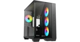 Sharkoon Steel Shark čierna / Midi tower / ATX / 4X ARGB PWM 120 mm / 2x tvrdené sklo / USB-C 3.2 Gen 2 (4044951044924)