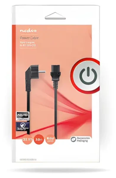 Nedis Napájací kábel čierna / Napájací kábel / typ F - IEC-320-C13 / priamy / 3 m (CEGB10000BK30)