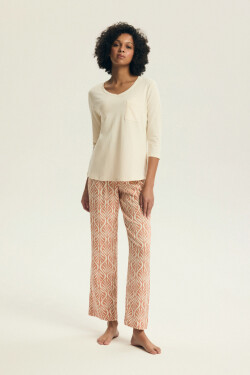 DÁMSKE PYŽAMO DENISE 43671 SS26 CREAM-PEACH M