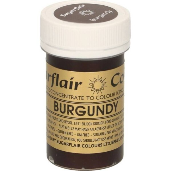 Gélová farba burgundská 25 g - Sugarflair - Sugarflair