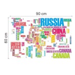 Veselá Stena Samolepka Farebná mapa Sveta