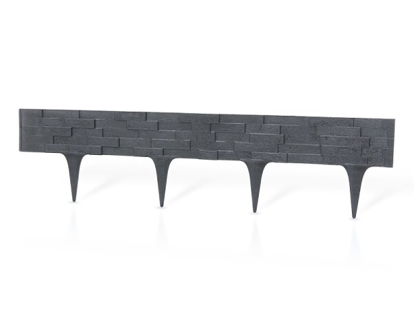 Palisádový obrubník – Stone Palisade, antracit 3,12 m (balenie 4 ks o dĺžke 0,78 m)