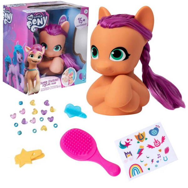 Mamido Hasbro My Little Pony Sunny Starscout česacia hlava s doplnkami