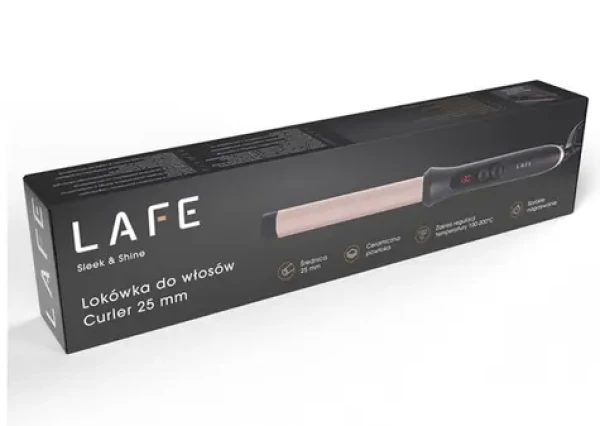 Lafe Sleek Shine 25 mm / Kulma na vlasy / Keramický povrch / 100-200 ° C / LCD displej (LAFLKA47571)