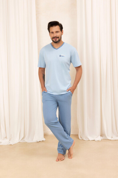 PÁNSKE PYŽAMO 498 J/25 modrá L