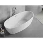 MEXEN/S - Lira voľne stojaca vaňa vzor 170 x 80, biela, sifón a prepad chróm 52831708000-01