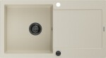 MEXEN/S MEXEN/S - Leo granitový drez 1 s odkvapkávačom 900x500 mm, béžová,+ čierny sifón 6501901010-69-B