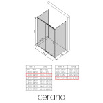 CERANO - Trojstenný sprchovací kút Varone LINE UL/P - 6 mm - čierna matná, grafitové sklo - 110x100x195 - posuvný CER-8050BD7830