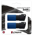 Kingston DataTraveler Exodia M 64 GB modro-čierna / Flash disk / USB-A 3.2 Gen 1/2 ks v balení (DTXM/64GB-2P)