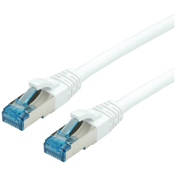 Value 21.99.1978 RJ45 sieťové káble, prepojovacie káble CAT 6A S/FTP 15.00 m biela dvojžilový tienený, bez halogénov, samozhášavý 1 ks; 21.99.1978