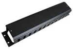 19" Vyväzovací panel 2U čierny / Vyväzovací panel / kov / priechodná / hĺbka 47 mm (9652)