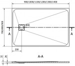 MEXEN - Bert obdĺžniková sprchová vanička SMC 130 x 80, čierna 4K708013