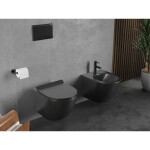 MEXEN/S - Lena Závesná WC misa Rimless Tornado vrátane sedátka s slow slim, duroplast, čierna mat 30220185T