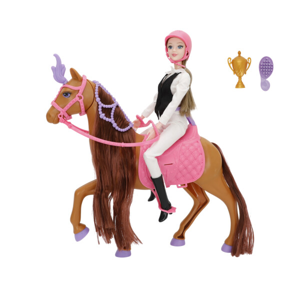 Mamido Mamido Bábika jazdkyňa na koni s doplnkami Sasha 30 cm
