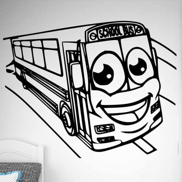 Veselá Stena Samolepka School bus Farba: černá, Veľkosť: 80 x 64 cm