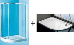 OLSEN SPA - Sprchový asymetrický kút IBIZA II + vanička VENETS - Farba rámu - Chróm / Leštený hliník (ALU), Rozmer A - 100 cm, Rozmer B - 80 cm, Smer zatvárania - Ľavé (SX), Výplň - Číre bezpečnostné sklo - 5 mm (OLBIBI210LBV