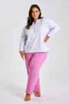 3462 DÁMSKE DLHÉ PYŽAMO YOLANDA 2XL-4XL Modrá 3xl