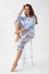 Dámske pyžamo Luna 343 3/4 M-2XL modrý losos M