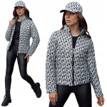 Dámska prechodná bunda s čapicou TY4505 čierno-biela – FashionStreet XXL
