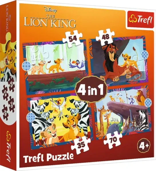 Trefl - Puzzle - Odvážny Leví kráľ 4v1