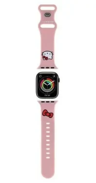Hello Kitty Silikónový remienok Kitty Head ružová / Remienok / pre Apple Watch 42/44/45/49 mm