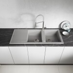 Laveo - Pola - stojančeková drezová batéria U, chróm/ sivá BAP_978D