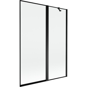 MEXEN - MIST vaňová zástena 130x150 cm 6mm f+s, čierna, okraj, pravá 8A9-130-011-70-70-P