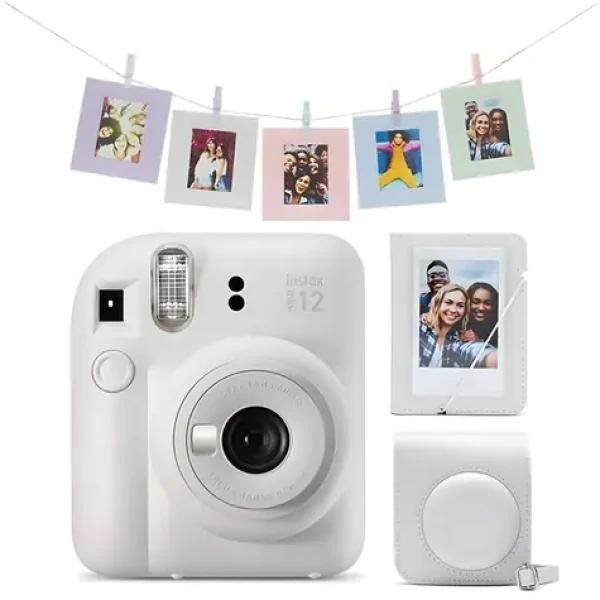 Fujifilm Instax Mini 12 Mega Pack Clay White / Instantný fotoaparát / puzdro + album + 10 kartičiek (70100163467)