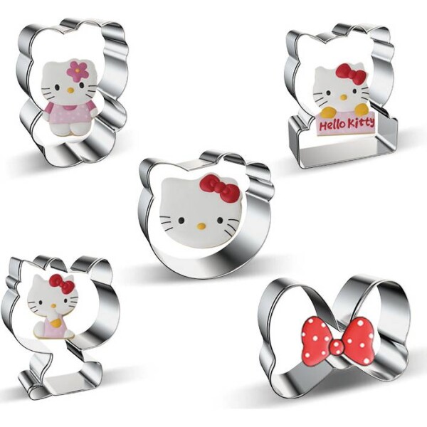 Vykrajovačky Hello Kitty, 5 ks, rozmery 6,5 × 7,5 cm - Cakesicq - Cakesicq