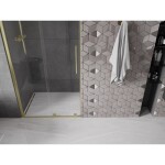 MEXEN/S - Velár posuvné sprchové dvere 100, transparent, zlatá kartáčovaná 871-100-000-01-55