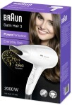 Braun HD380 Satin Hair 3 biela / sušič vlasov / 2000 W / 3 teploty / 2 rýchlosti / ionizátor (HD380)