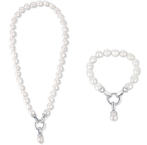 JwL Luxury Pearls Zvýhodnená perlová súprava šperkov JL0559 a JL0560 (náramok, náhrdelník)