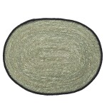 MADAM STOLTZ Prestieranie Seagrass Black Rim – set 2 ks Svetlozelená