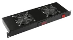 Lanview Logon RAF300BL / Ventilátorový modul do racku / 1U / 2x ventilátor / Digitálny termostat / 280 m3/h (RAF300BL)
