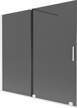 MEXEN/S - Velar dvojkrídlová posuvná vaňová zástena 170 x 150, grafit, biela 896-170-000-41-20