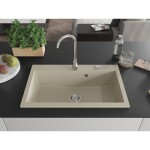 MEXEN MEXEN - Elix granitový drez 1-miska 800 x 500 mm, béžový, sifón chróm 6527801005-69