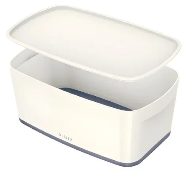 Leitz MyBox bielo-šedá / Úložný box s vekom / veľkosť S / ABS plast / vodeodolný / 318 × 191 × 128 mm (52291001)